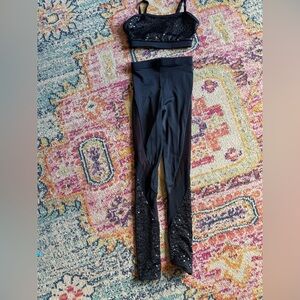 Stunning Weissman Black Sequin & Mesh Dance Set - Size MC